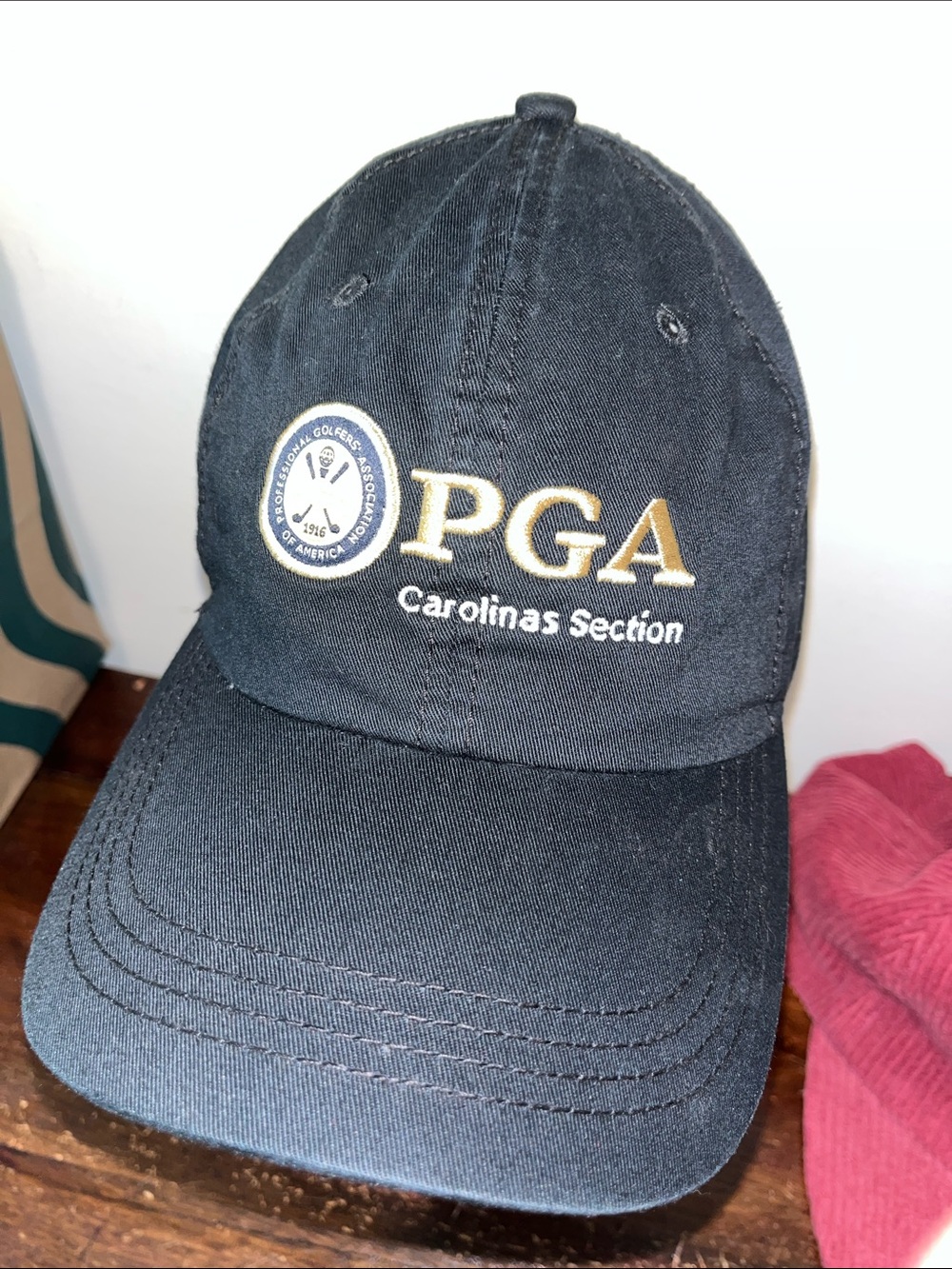 PGA Carolinas Golf Golfing Black Adjustable Hat Cap